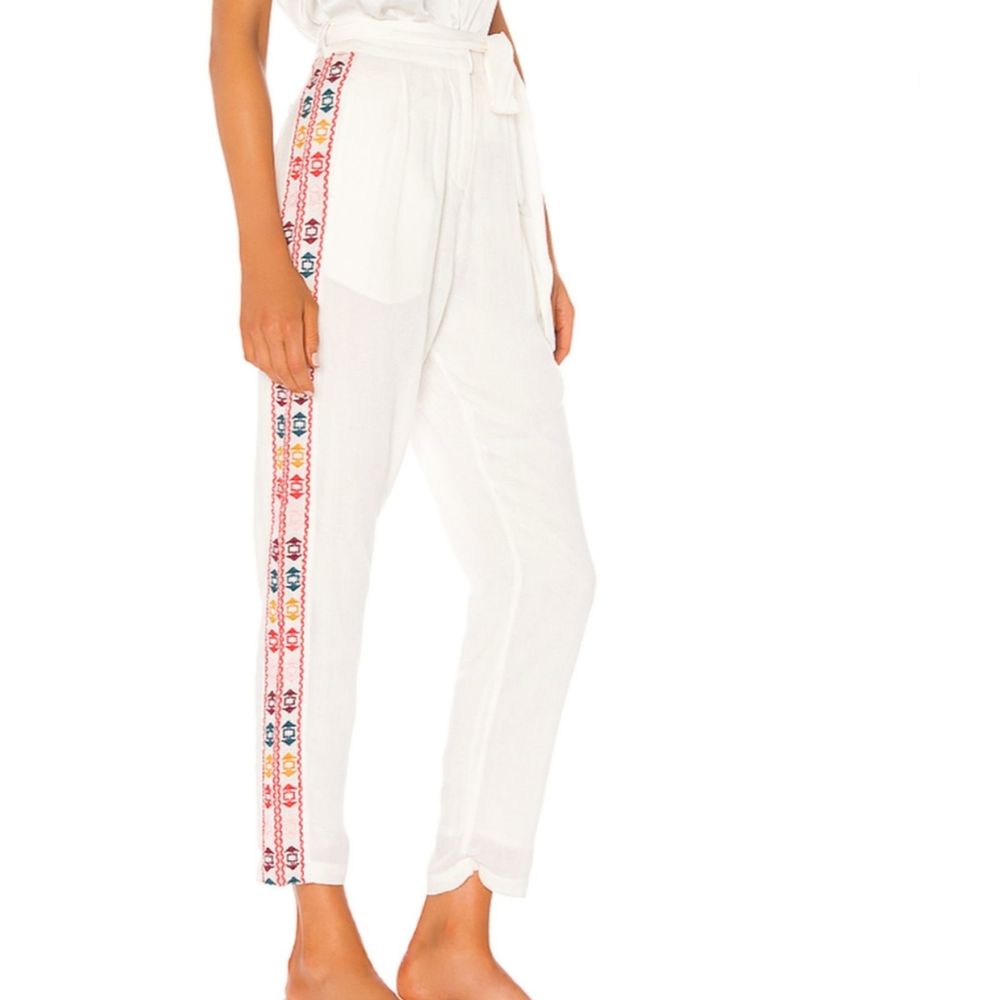 Tularosa Cream Celia Pants Embroidery Belted XS